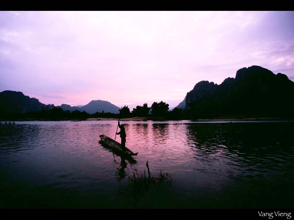 ワンビエン　夕景